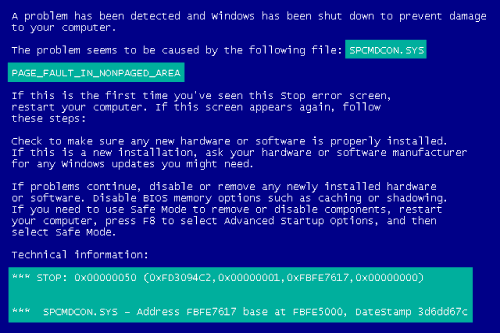 Ошибка 0x00000050 Windows 7: синий экран, как исправить